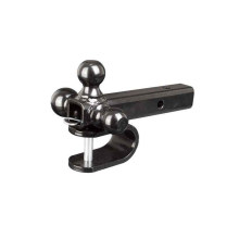 Black Chrome Tri-Ball Trailer Hitch Mount with U Clevis Hook